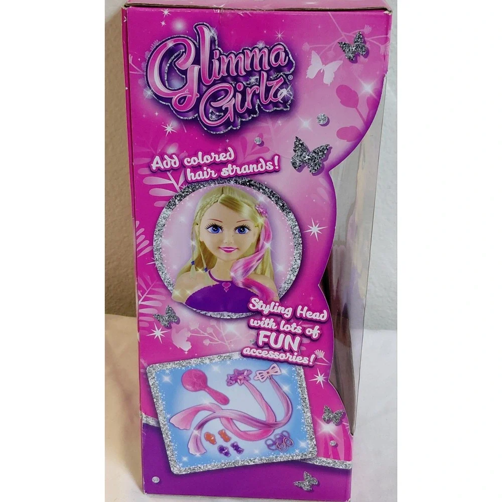 Glimma Girlz Style My Hair Styling Head 20 Piece Hair Accessories ZURU New